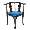 George II Black Lacquered and Gilt Chinoiserie Corner Chair