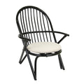 Pair of Black Lacquered Rattan Armchairs