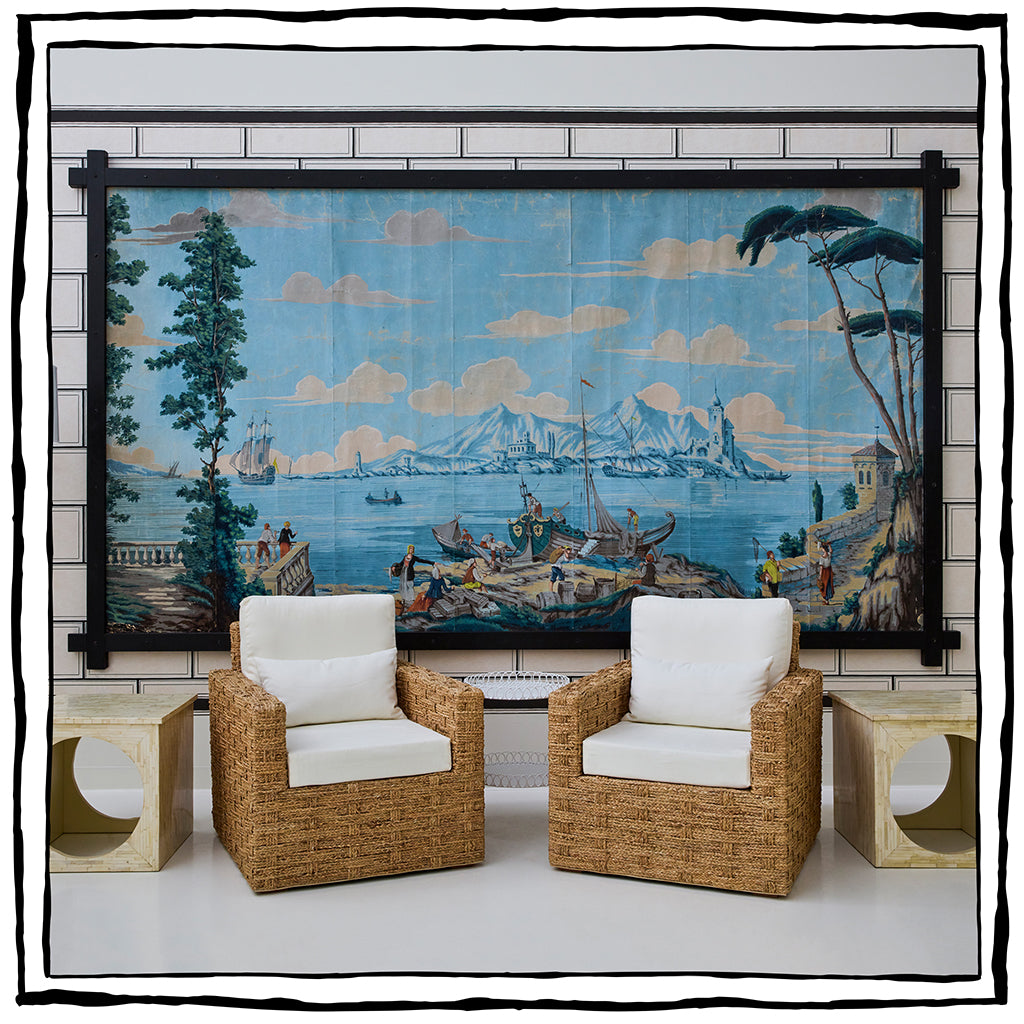 Panoramic Wallpaper Panel in Custom Frame - Landscape from Lago di Garda by Dufour