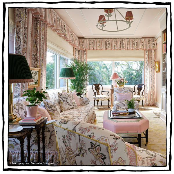 Lancaster Sofa in Palampore in Salmon and Roman