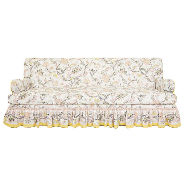 Lancaster Sofa in Palampore in Salmon and Roman