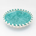 Large Ceramic Serving Bowl with Pierced Ribbon Twist Detail