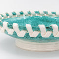 Large Ceramic Serving Bowl with Pierced Ribbon Twist Detail