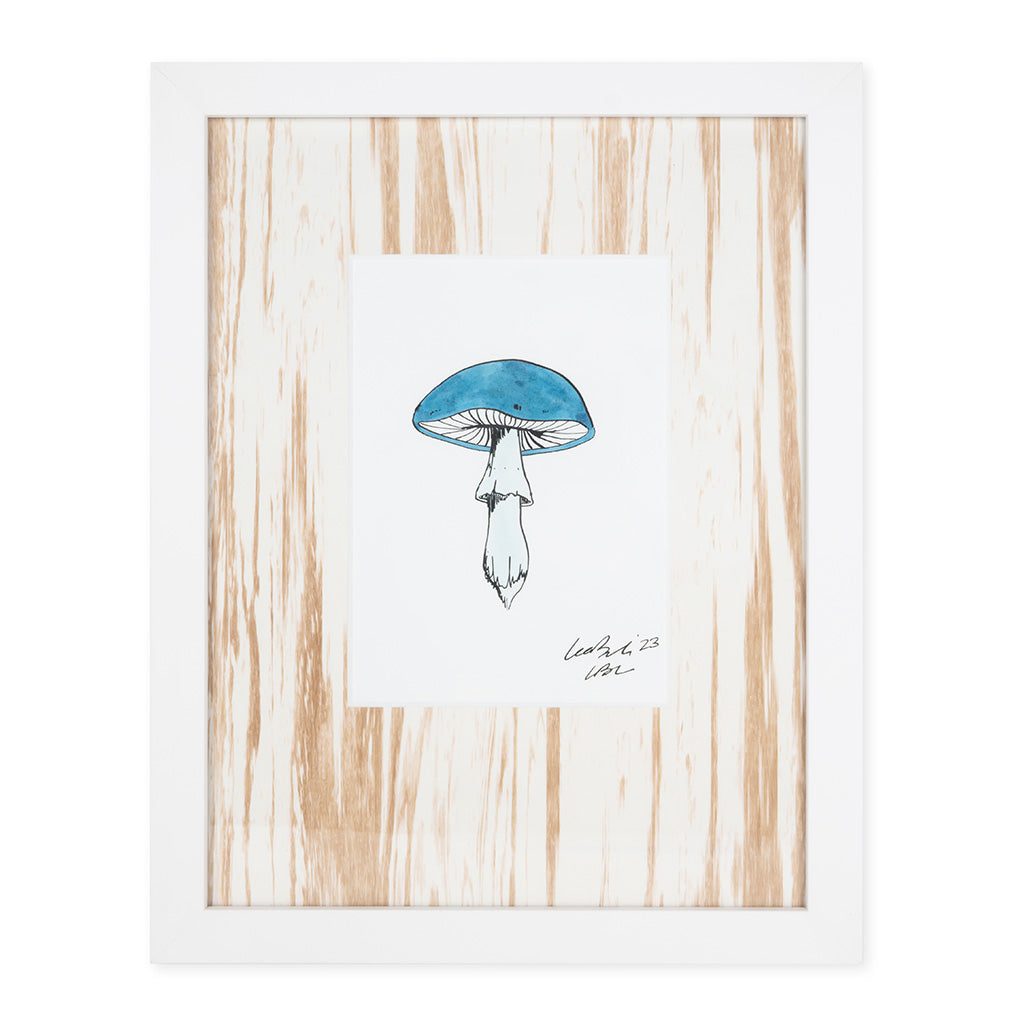 Blue Mushroom with Bosco Beechwood Mat (small)