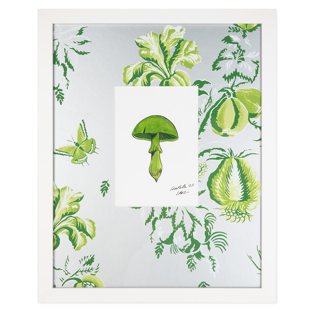 Green Mushroom on Silver Nantes Mat