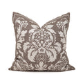 Lino Damasco Pillow with Branca Stripe Framing