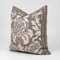 Lino Damasco Pillow with Branca Stripe Framing