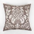 Lino Damasco Pillow with Branca Stripe Framing
