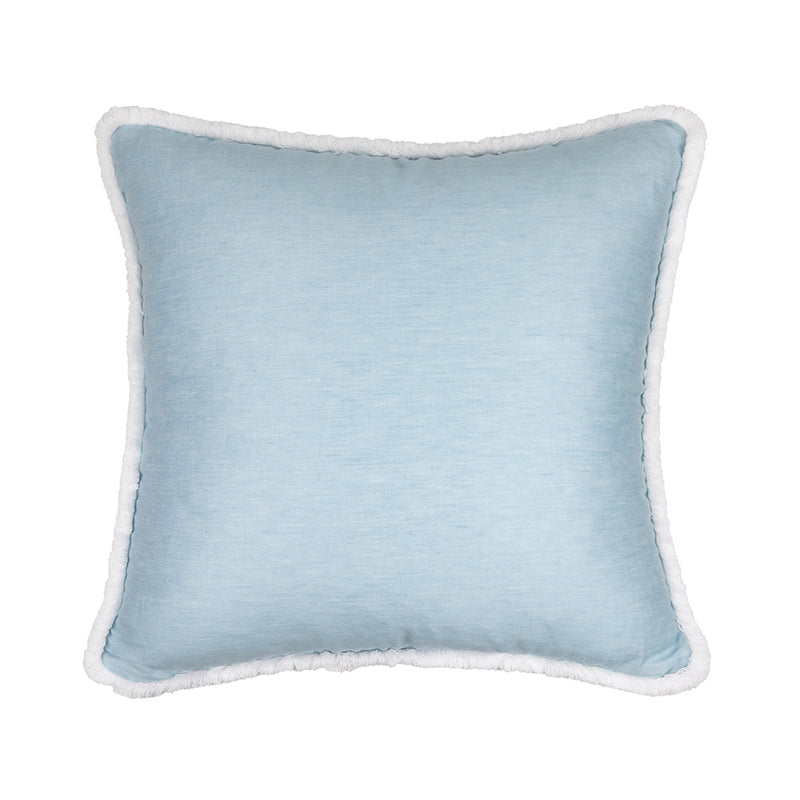 Lino Pillow with Brush Fringe