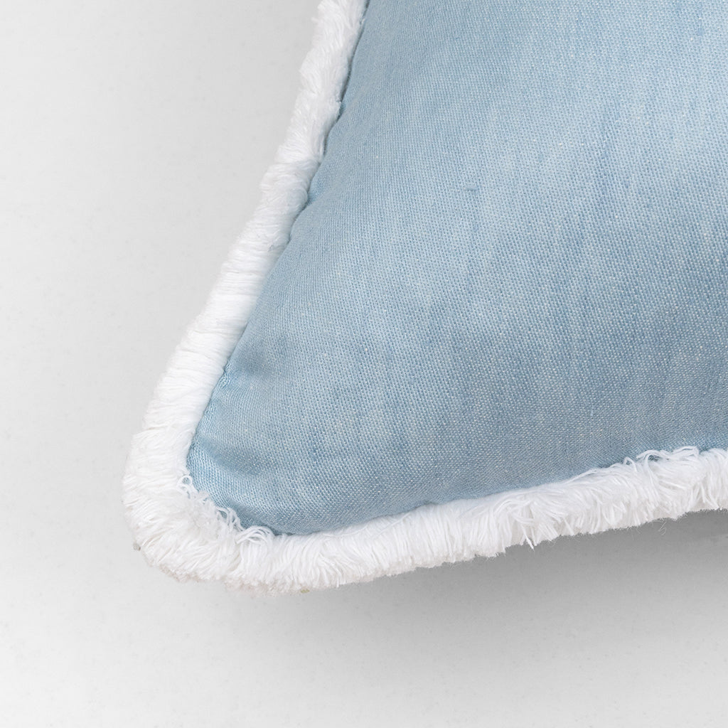 Lino Pillow with Brush Fringe