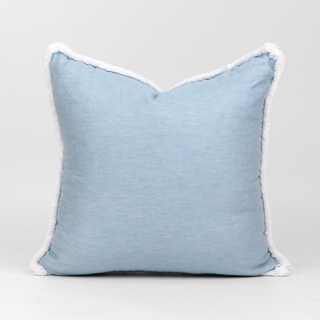 Lino Pillow with Brush Fringe