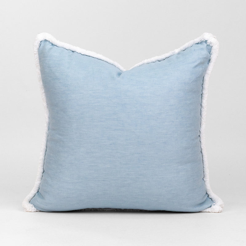 Lino Pillow with Brush Fringe