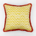 Lino Zig Zag Pillow with Brush Fringe
