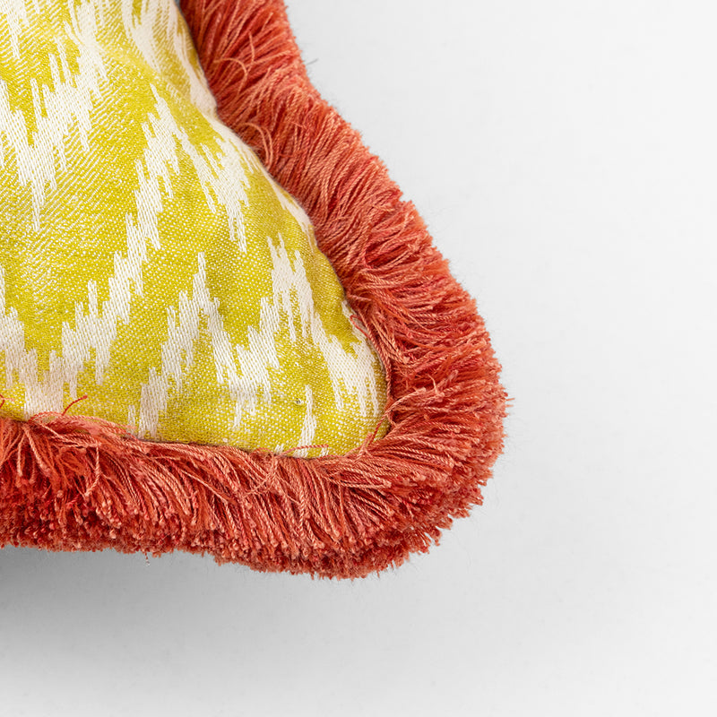 Lino Zig Zag Pillow with Brush Fringe