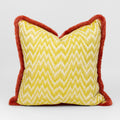 Lino Zig Zag Pillow with Brush Fringe
