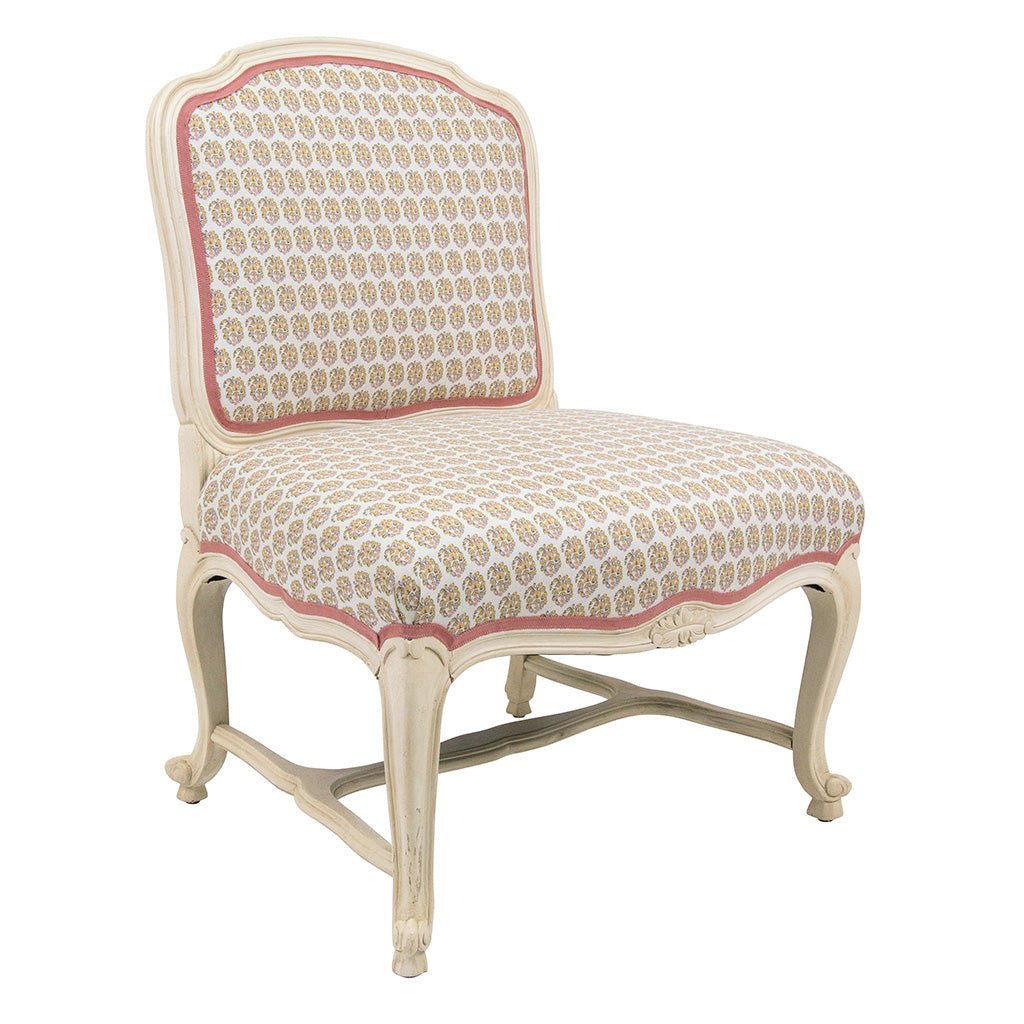 A Pair of Louis XV Style Painted Slipper Chairs