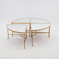 Mirrored Round Bronze and Brass Coffee Table by Maison Bagues