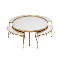 Mirrored Round Bronze and Brass Coffee Table by Maison Bagues