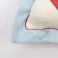 Multi-Fabric Stripe Pillow with Flange and Piping