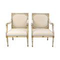 A Pair of 19th Century Venetian Carved Wood Arm Chairs