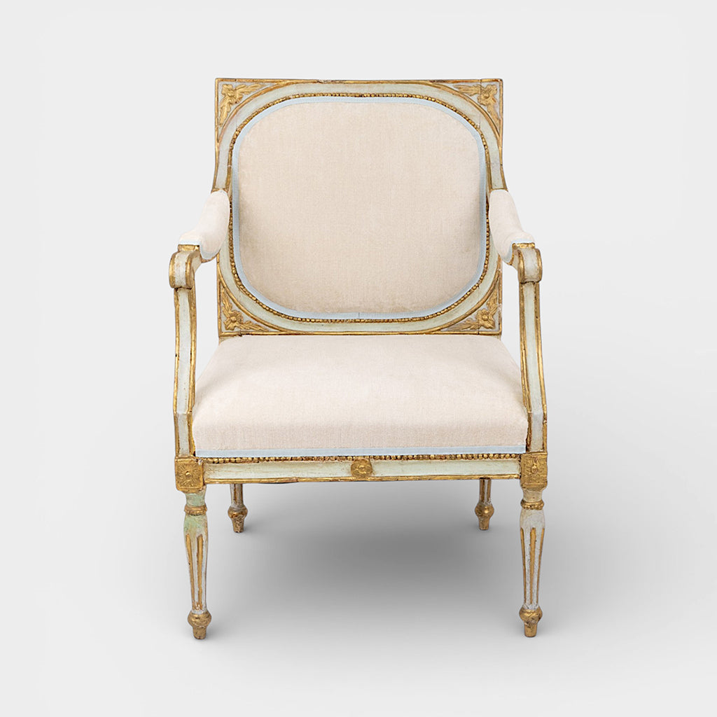 A Pair of 19th Century Venetian Carved Wood Arm Chairs