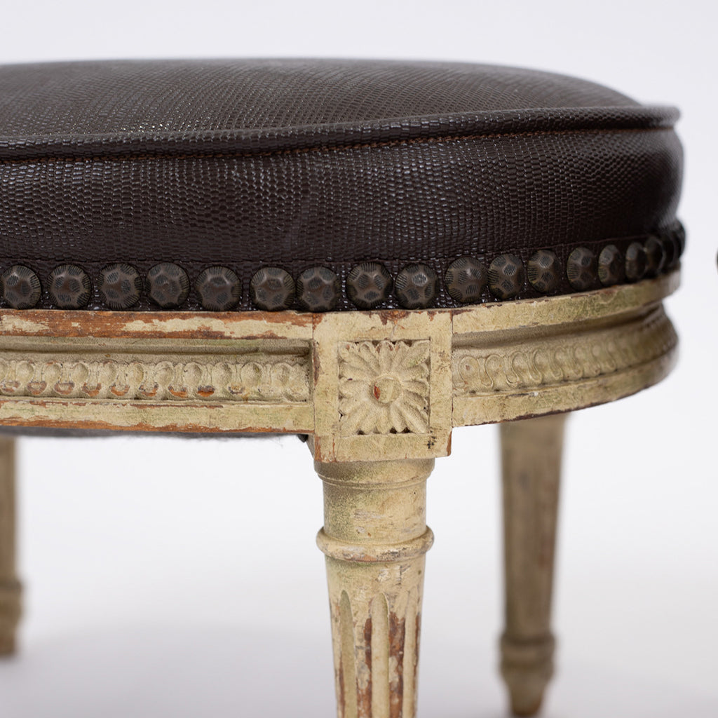 A Near Pair of Antique Louis XVI Oval Footstools
