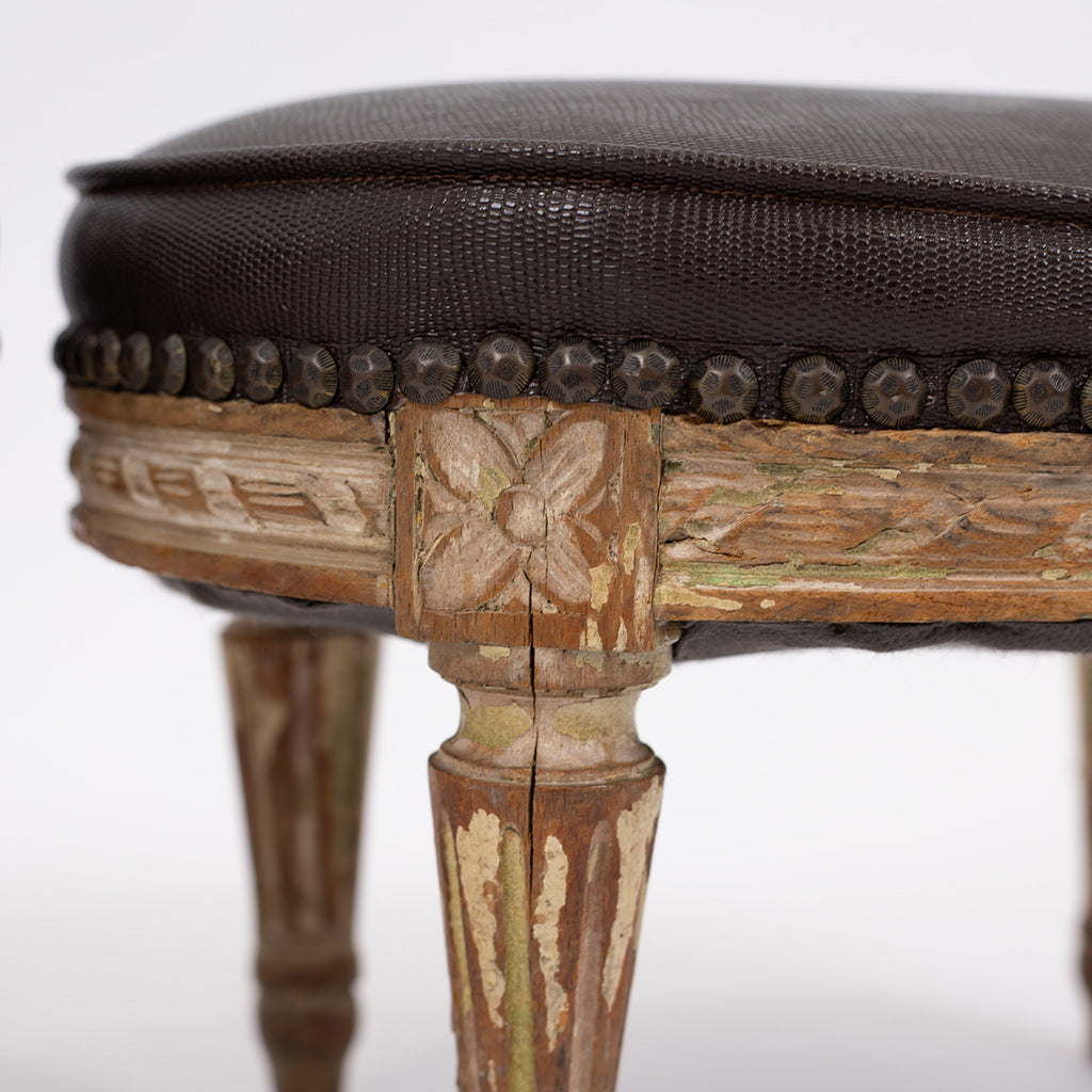 A Near Pair of Antique Louis XVI Oval Footstools