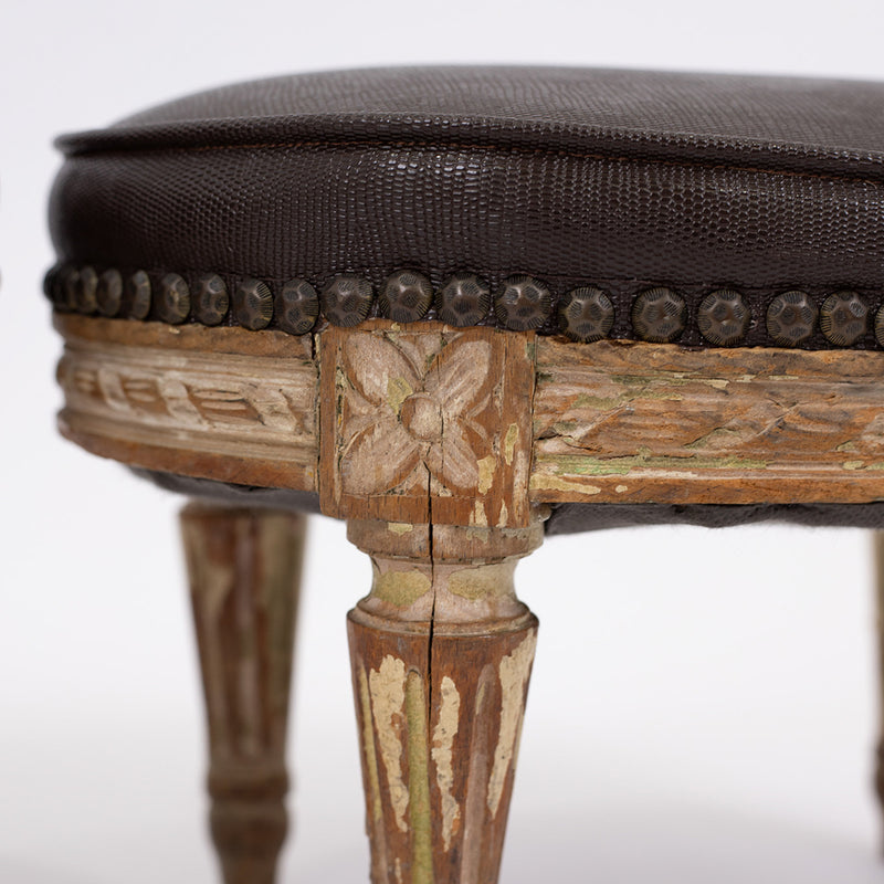 A Near Pair of Antique Louis XVI Oval Footstools