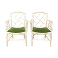 A Pair of Painted Fretwork Armchairs Attributed to Colefax and Fowler