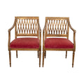 Pair of Regency Carved and Gilded Arm Chairs