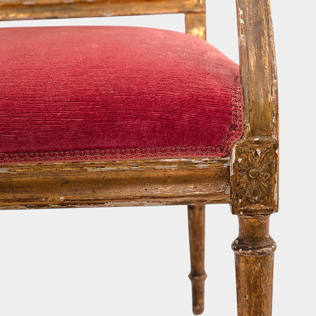 Pair of Regency Carved and Gilded Arm Chairs