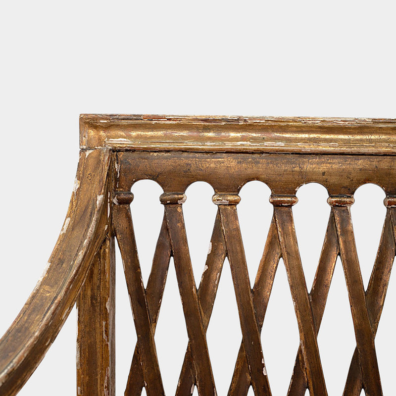 Pair of Regency Carved and Gilded Arm Chairs