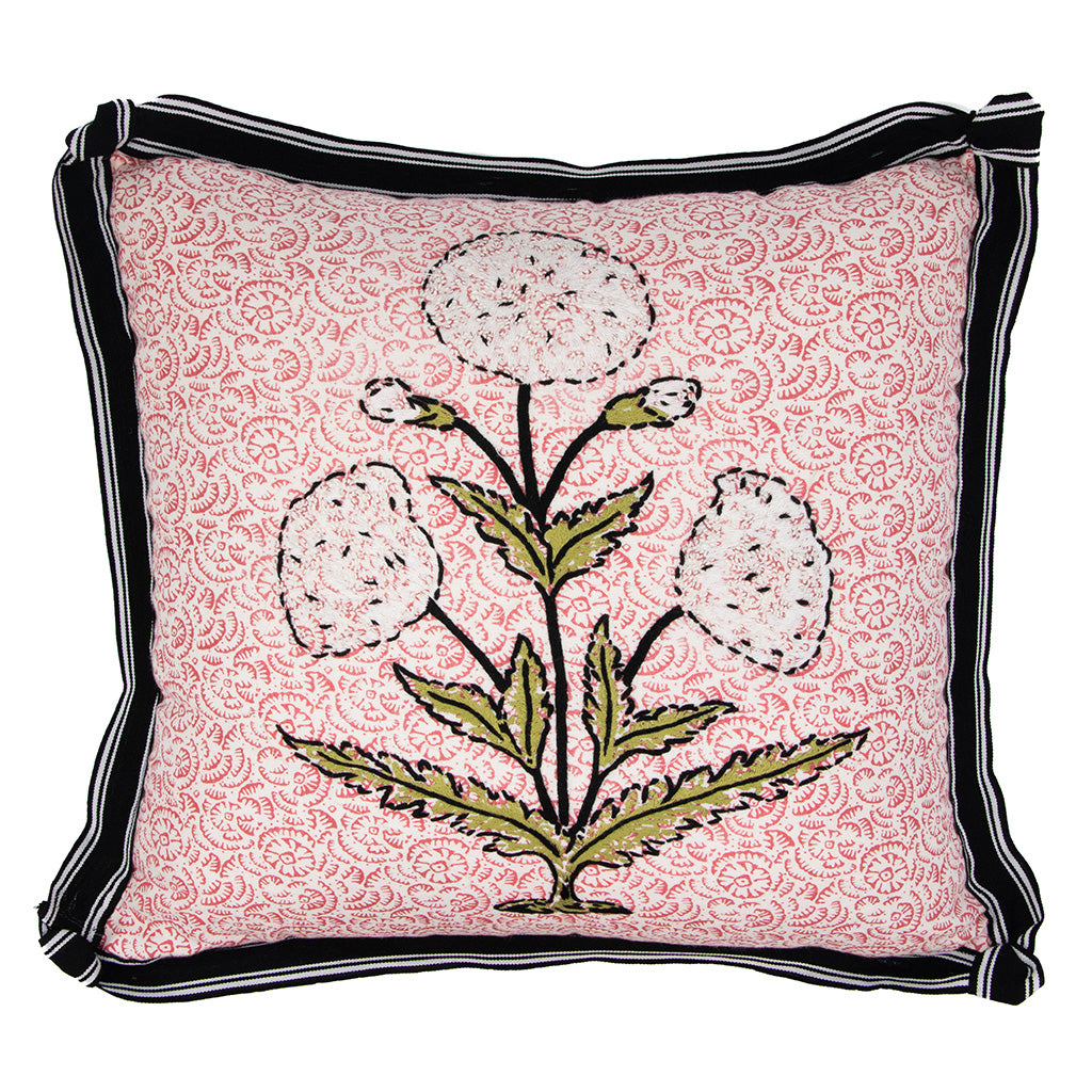 White Papavero on Jaipur Fiore Coral