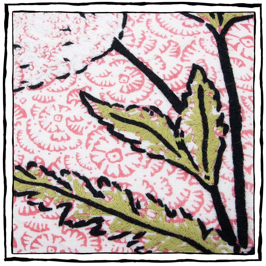 White Papavero on Jaipur Fiore Coral