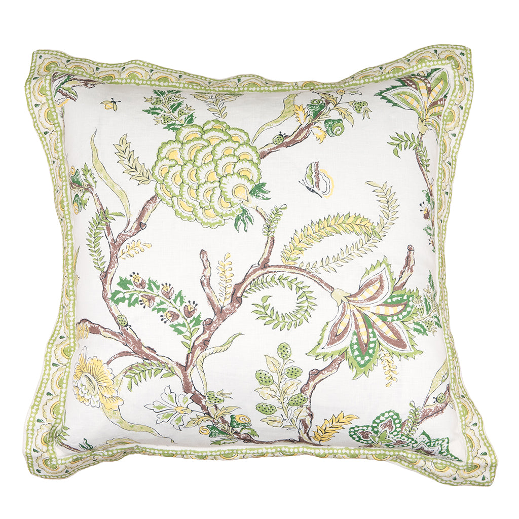 Palampore Pillow with Palampore Stripe Flange