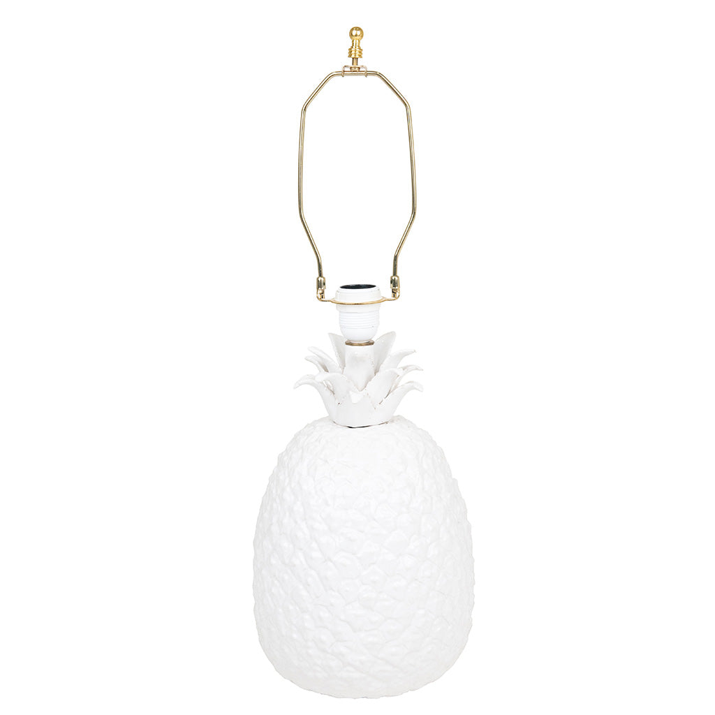 Pair of Italian White Porcelain Pineapple Lamps