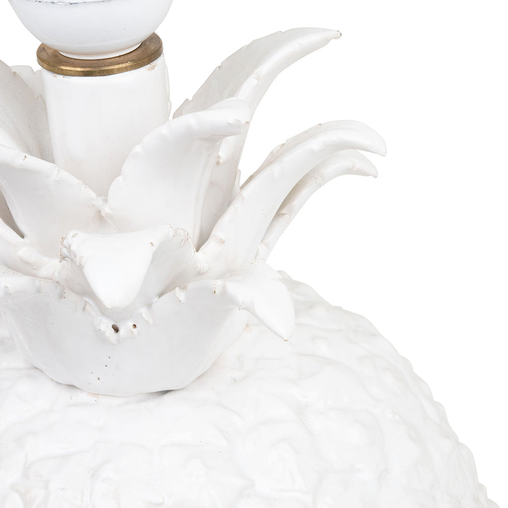 Pair of Italian White Porcelain Pineapple Lamps