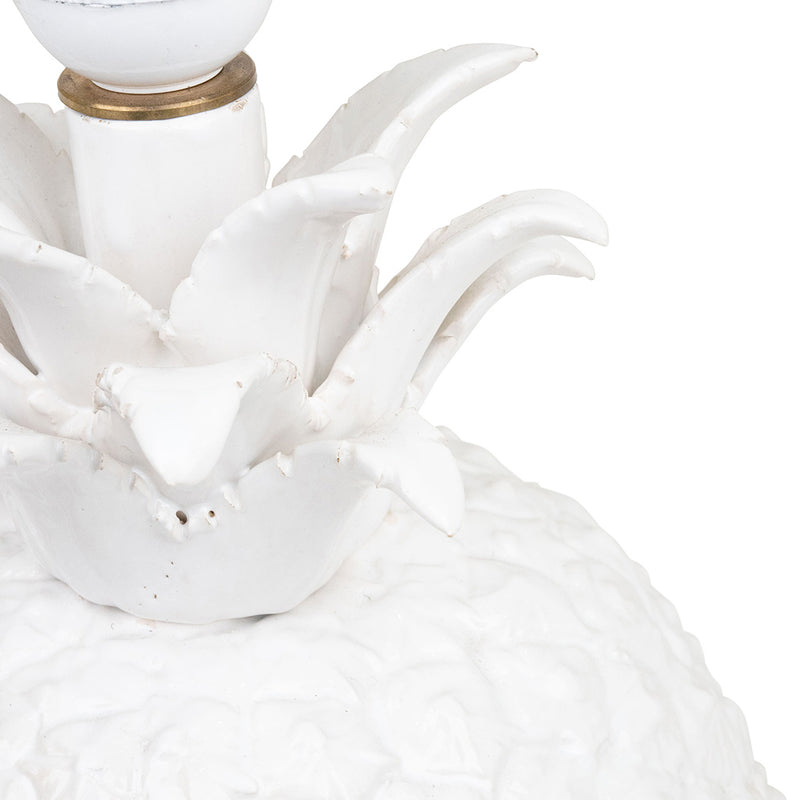 Pair of Italian White Porcelain Pineapple Lamps