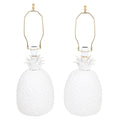 Pair of Italian White Porcelain Pineapple Lamps