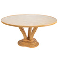 Rattan Round Table with Glass Top