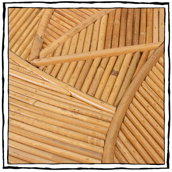 Rattan Round Table with Glass Top