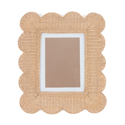 Rattan Scalloped Photo Frame