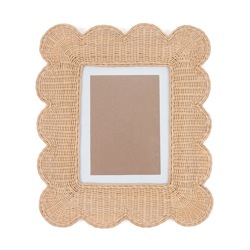 Rattan Scalloped Photo Frame