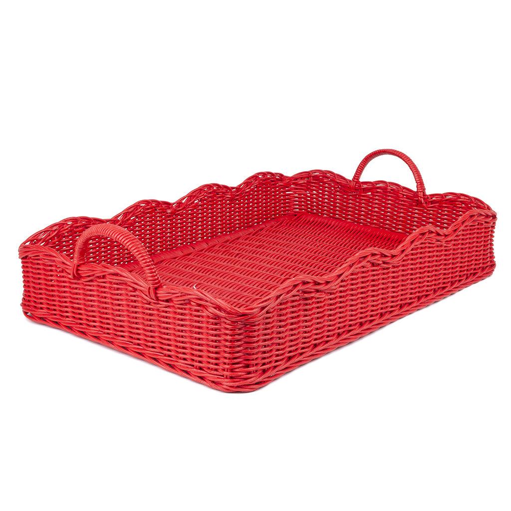 Rattan Scalloped Tray