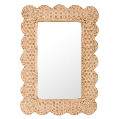 Rattan Scalloped Mirror