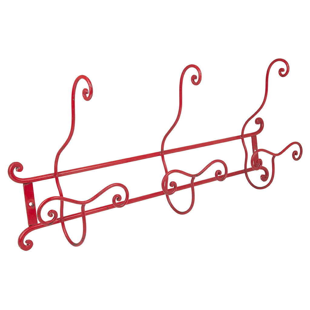 Red Lacquered Wall Mounted Coat Rack by Fornasetti