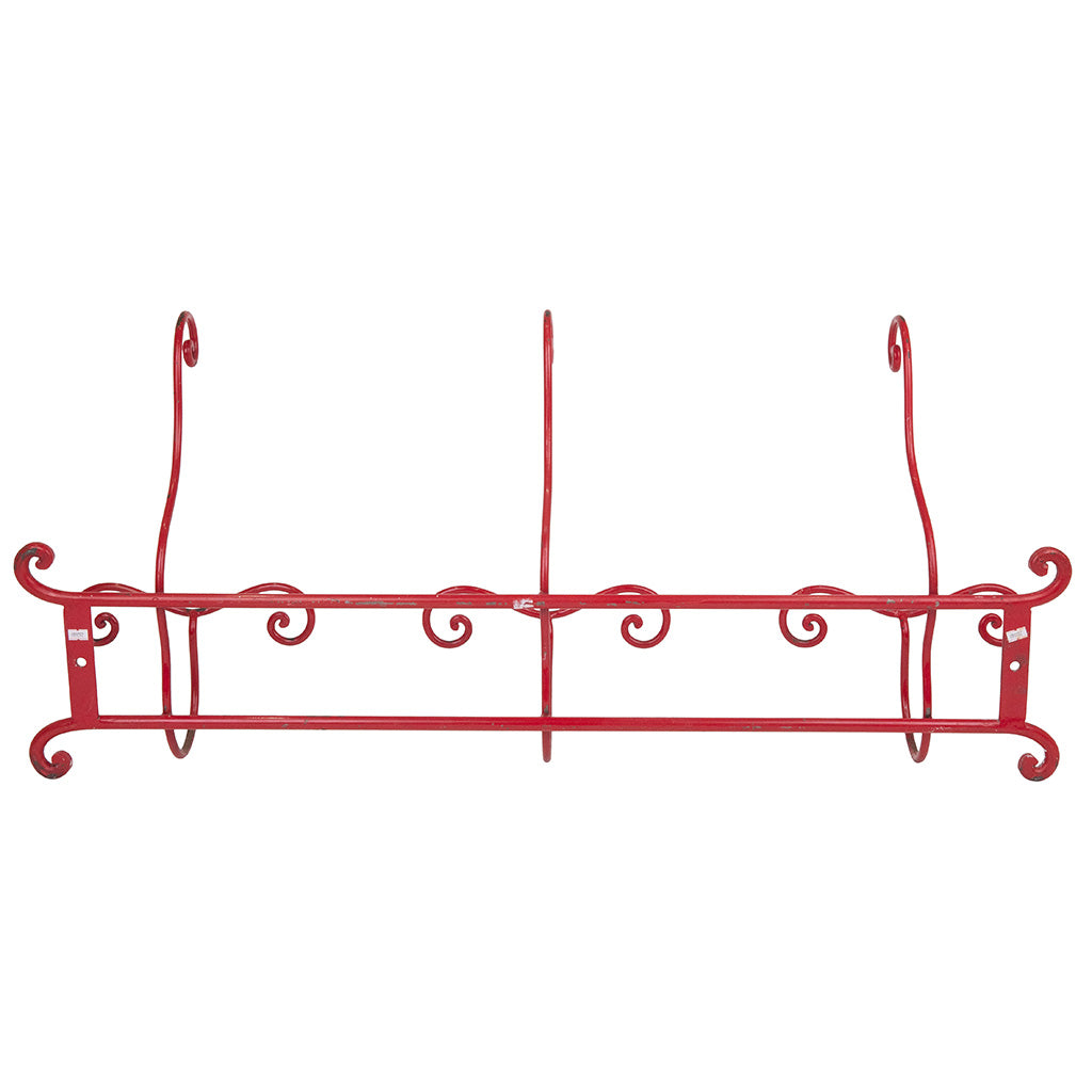 Red Lacquered Wall Mounted Coat Rack by Fornasetti