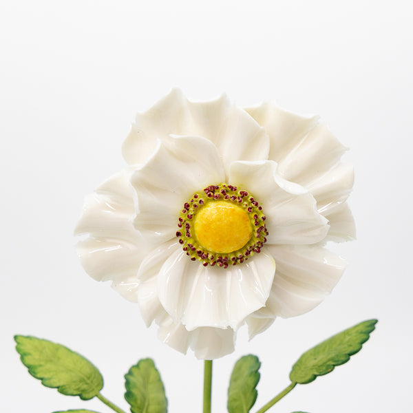 Porcelain Daisy in a Glass Pot
