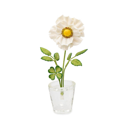 Porcelain Daisy in a Glass Pot