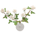White Bisque Porcelain Two-Stem Rosebush in Round Rock Crystal